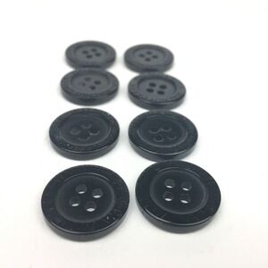 Set of 8 Walnut Creek Black Jacket Hoodie Replacement Buttons Round w Brand Name